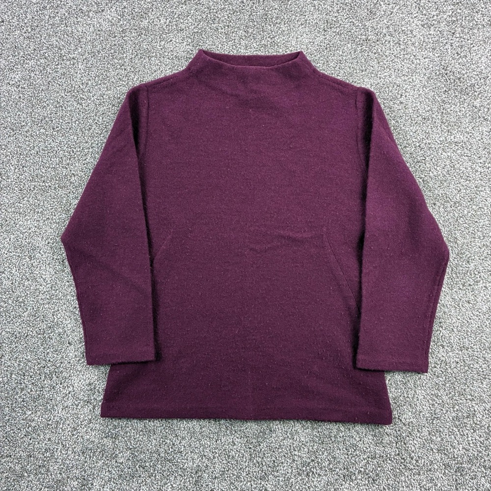 Pendleton Mock Neck Sweater Women's Medium Maroon Burgundy 100% Virgin Wool Knit